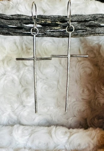 Sterling Silver Cross Earrings