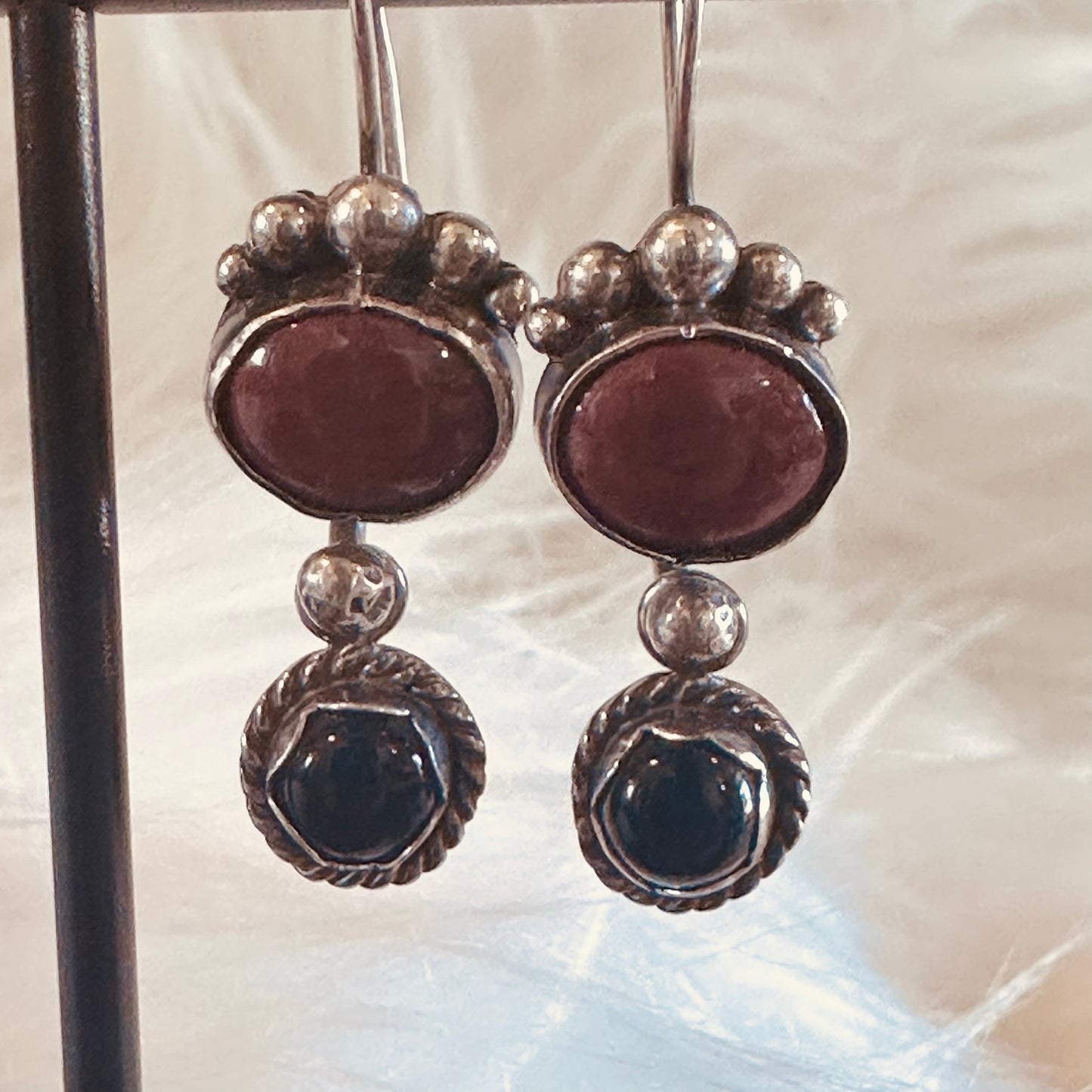Red Jasper and Oynx Earrings
