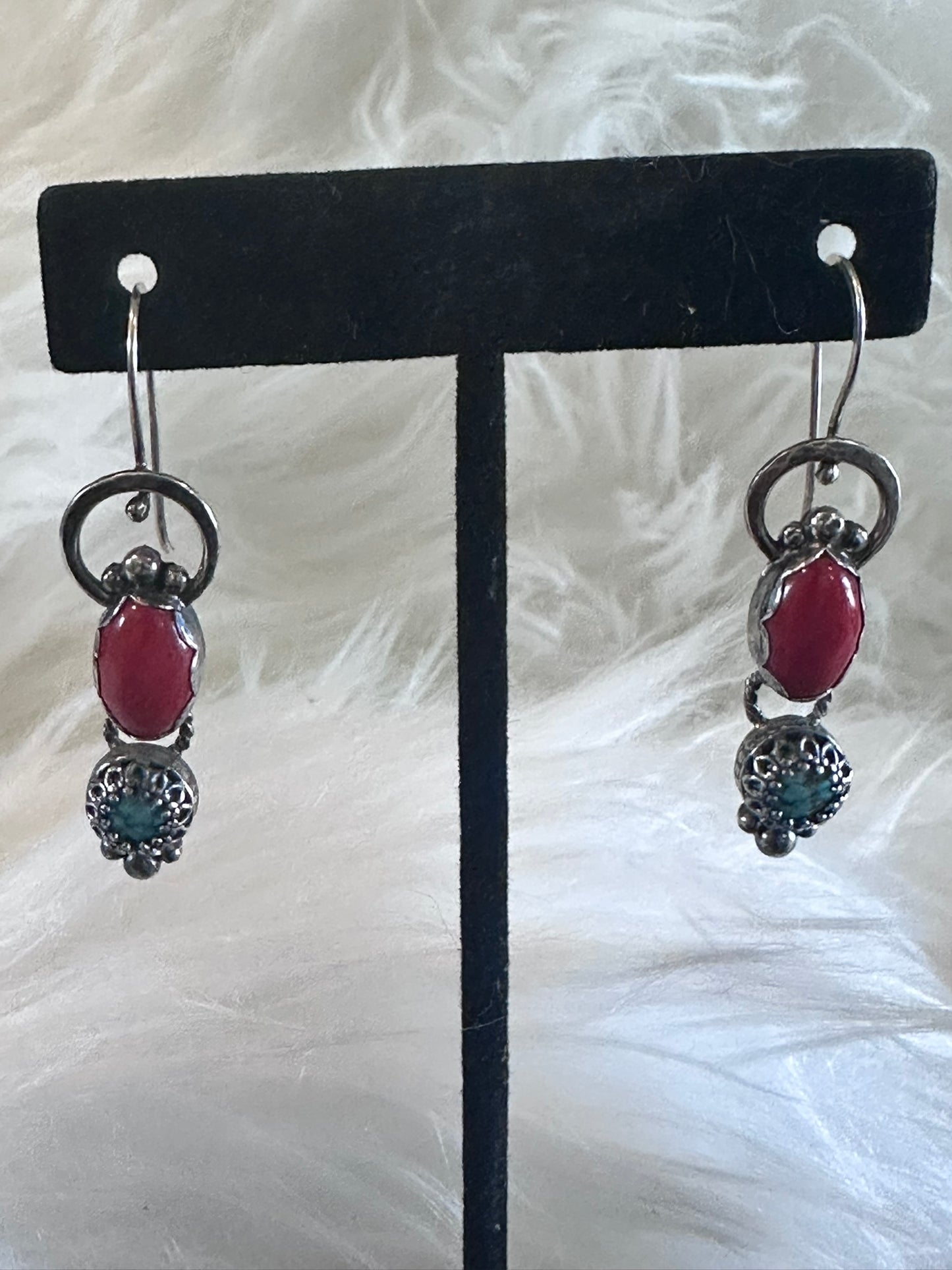 Coral and Turquoise Earrings
