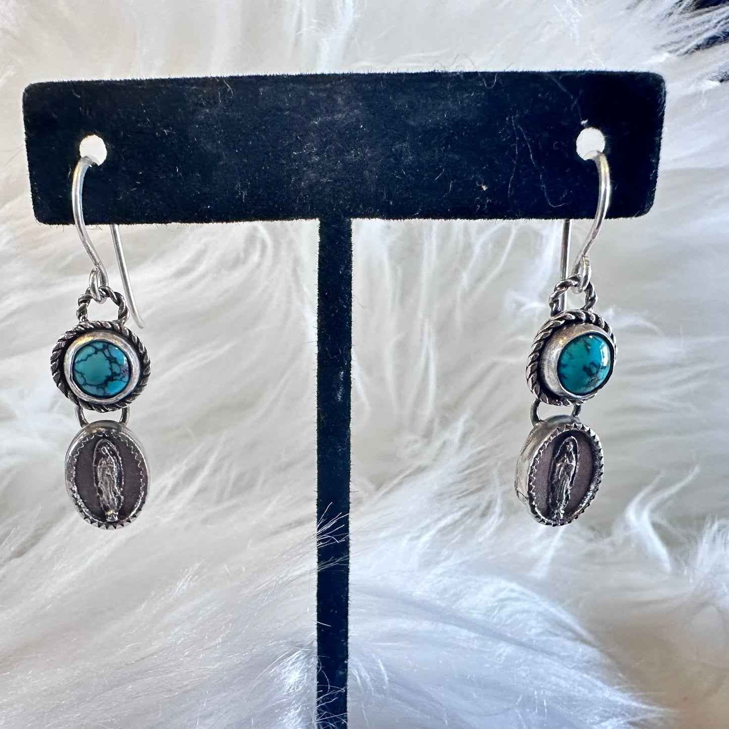 Our Lady of Guadalupe and Turquoise Earrings