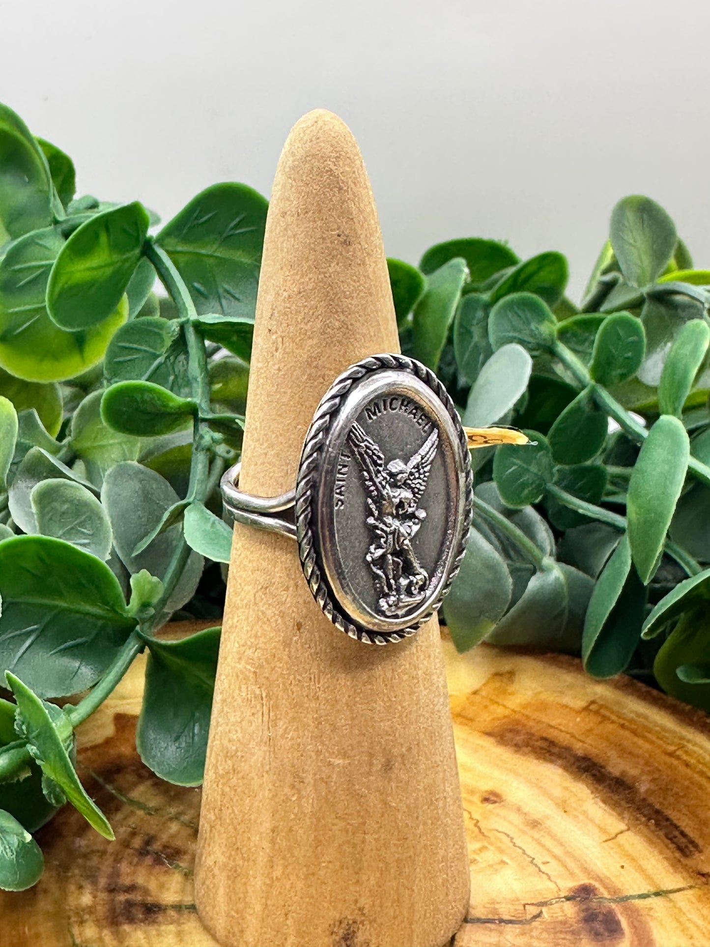 Braided Sterling silver Archangel St. Michael Ring