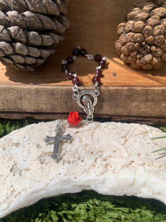 Red garnet decade rosary