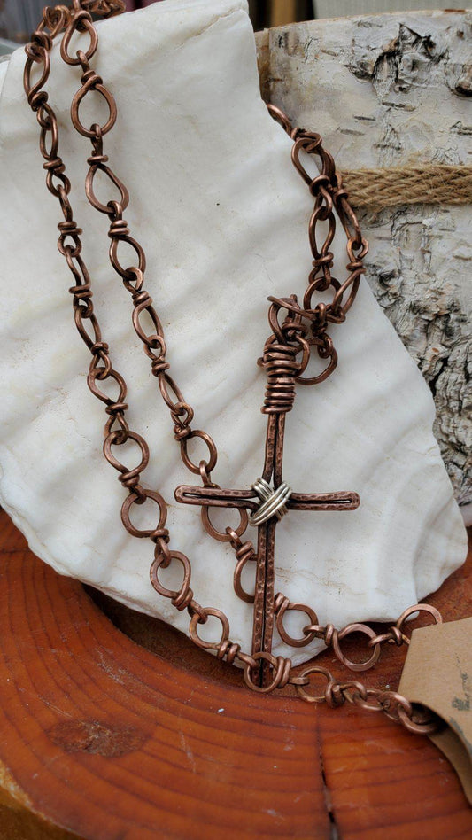 Bare Copper Chain & Cross
