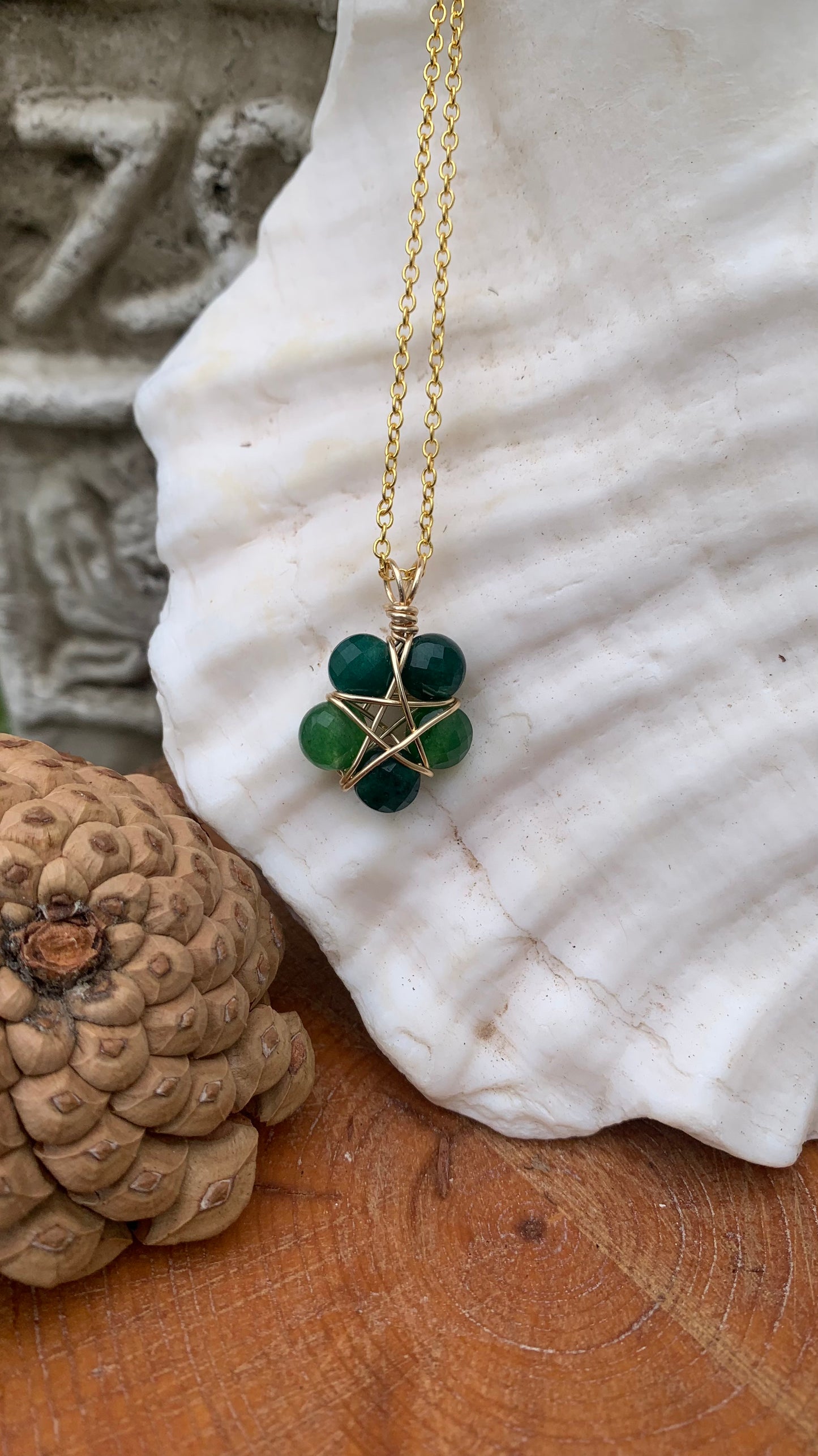Green Quartz Star Necklace